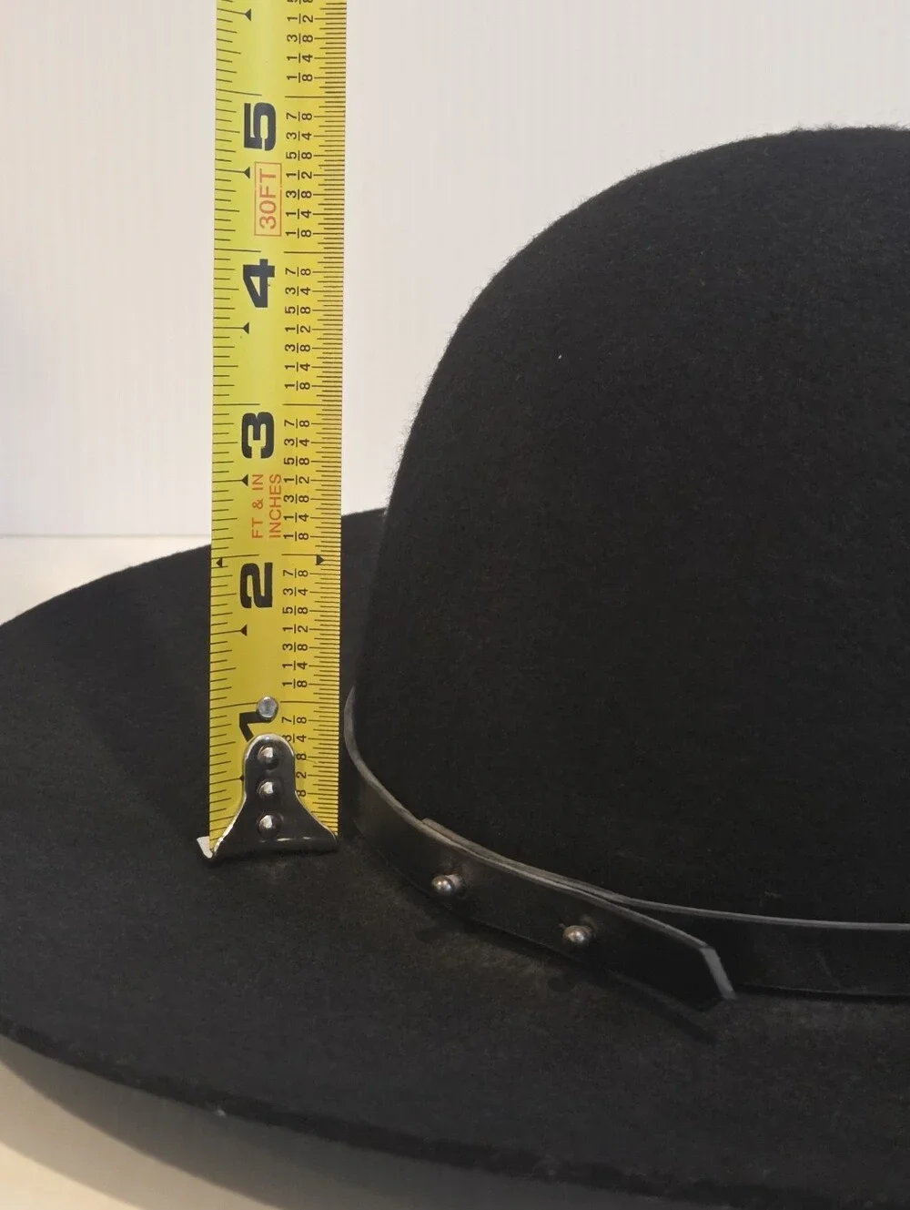 Black Wool Wide Brim Floppy Hat 3” Brim Boho Style Felt Soft Crown Womens Medium